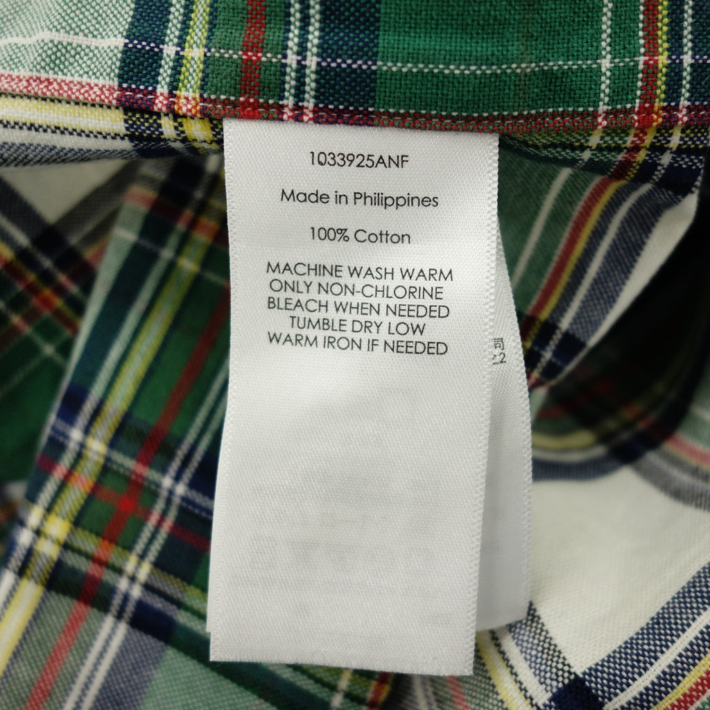 【POLO RALPHLAUREN】ポロラルフローレン CUSTOM FIT タータンチェックボタンダウンシャツ コットン100% グリーン サイズ L