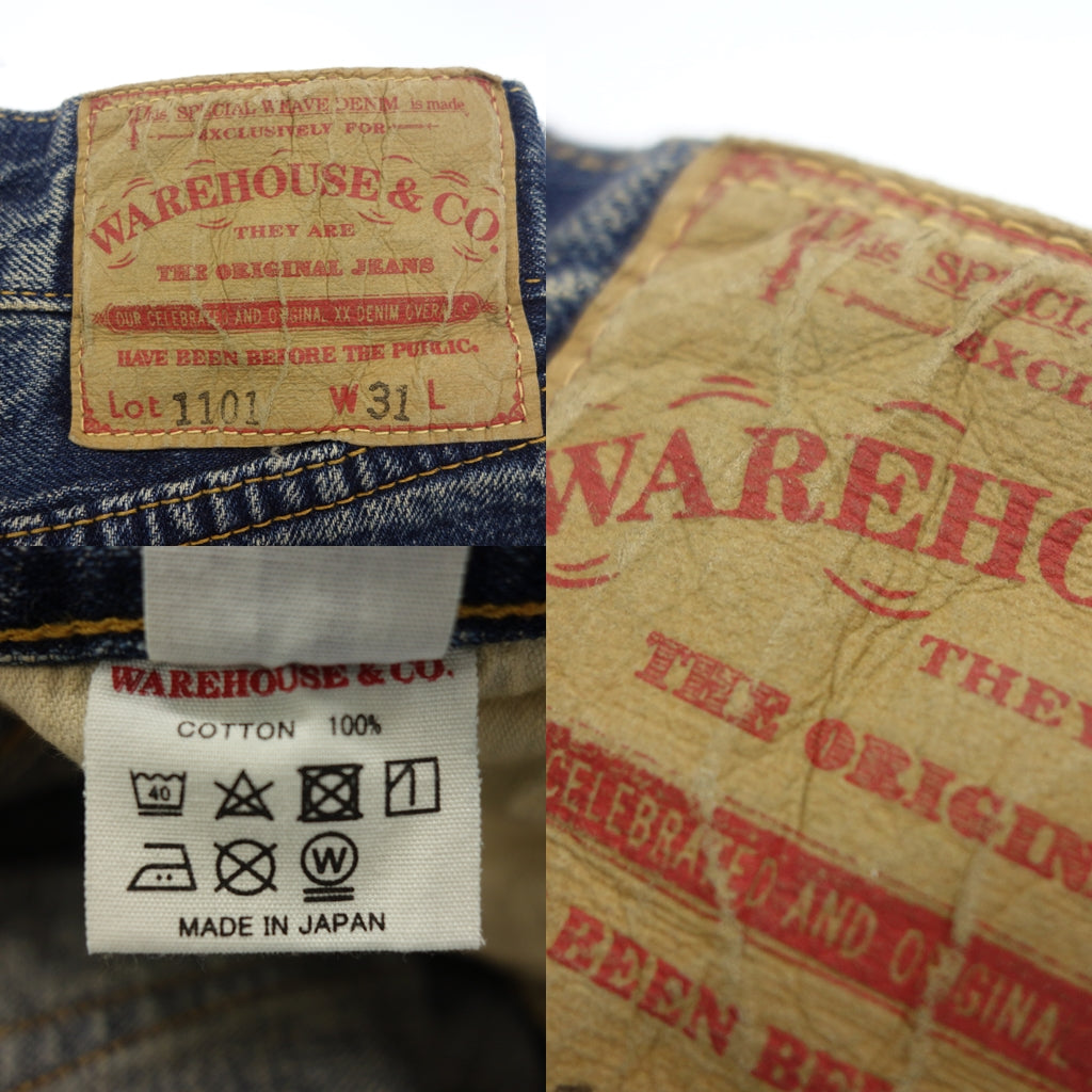 【WAREHOUSE & CO.】ウェアハウス Lot1101 セコハン ストレートデニム インディゴ サイズ W31 2ND-HAND
