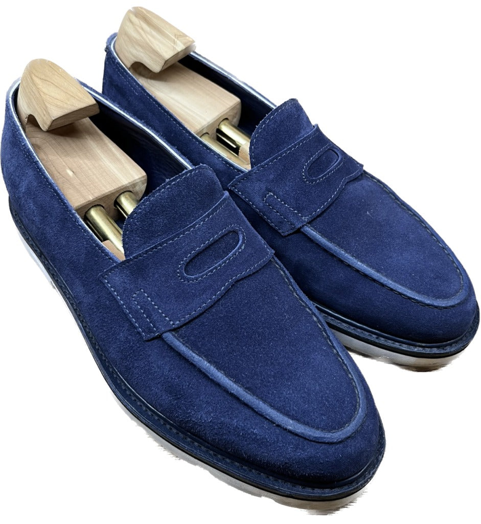 【JOHN LOBB】ジョンロブ ロペス コインローファー スエード ネイビー サイズ UK7.5E ラスト