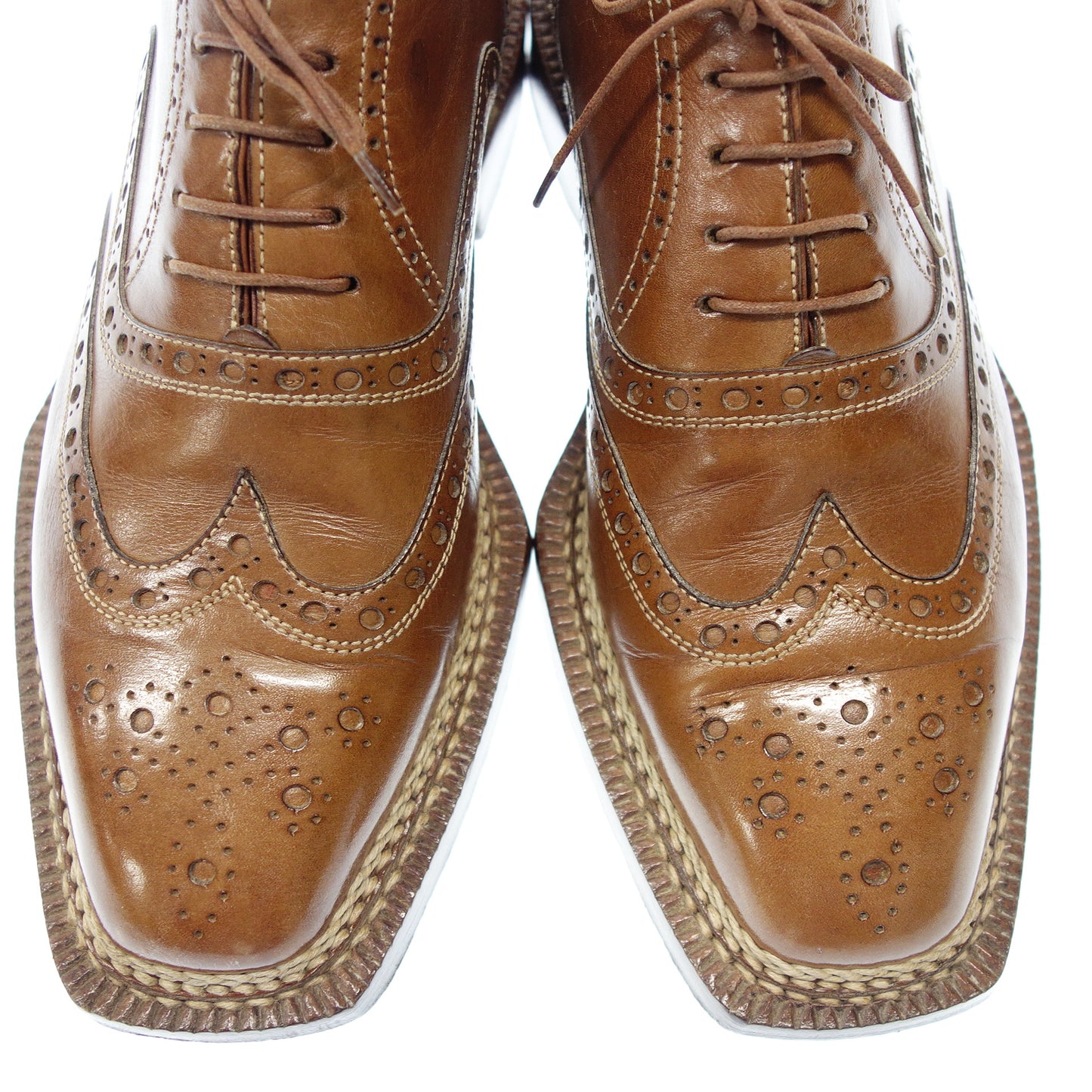 【Santoni】サントーニ 4116 ノルベジェーゼ製法 フルブローグ カーフ ブラウン サイズ 7.5