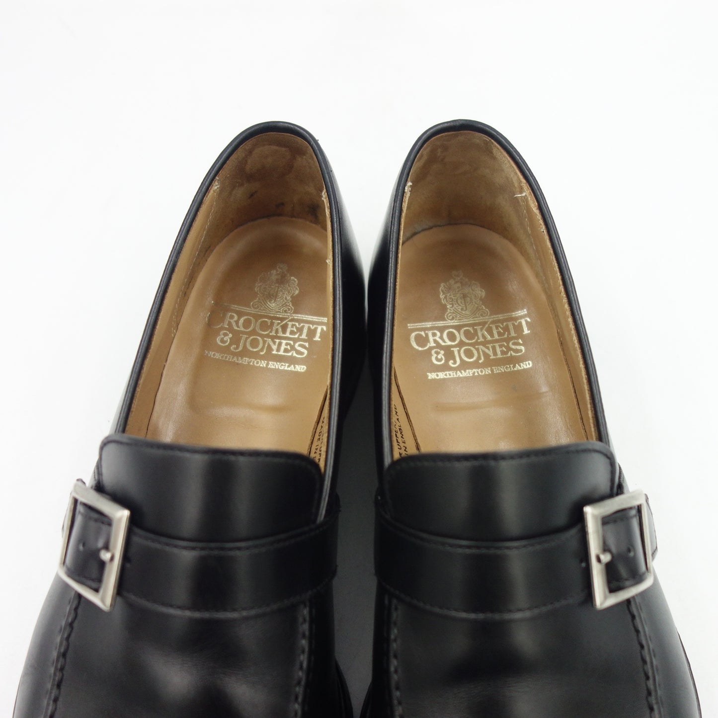 【Crockett&Jones】クロケット&ジョーンズ BREMNER ストラップローファー アニリンカーフ ブラック UK8E 379ラスト
