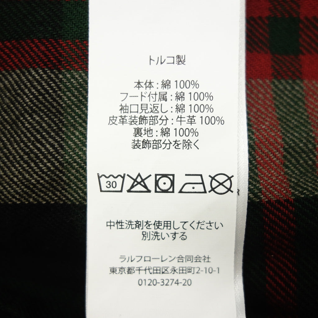 【RRL】ダブルアールエル オイルドクロス フーデッドパーカー レッド サイズ L