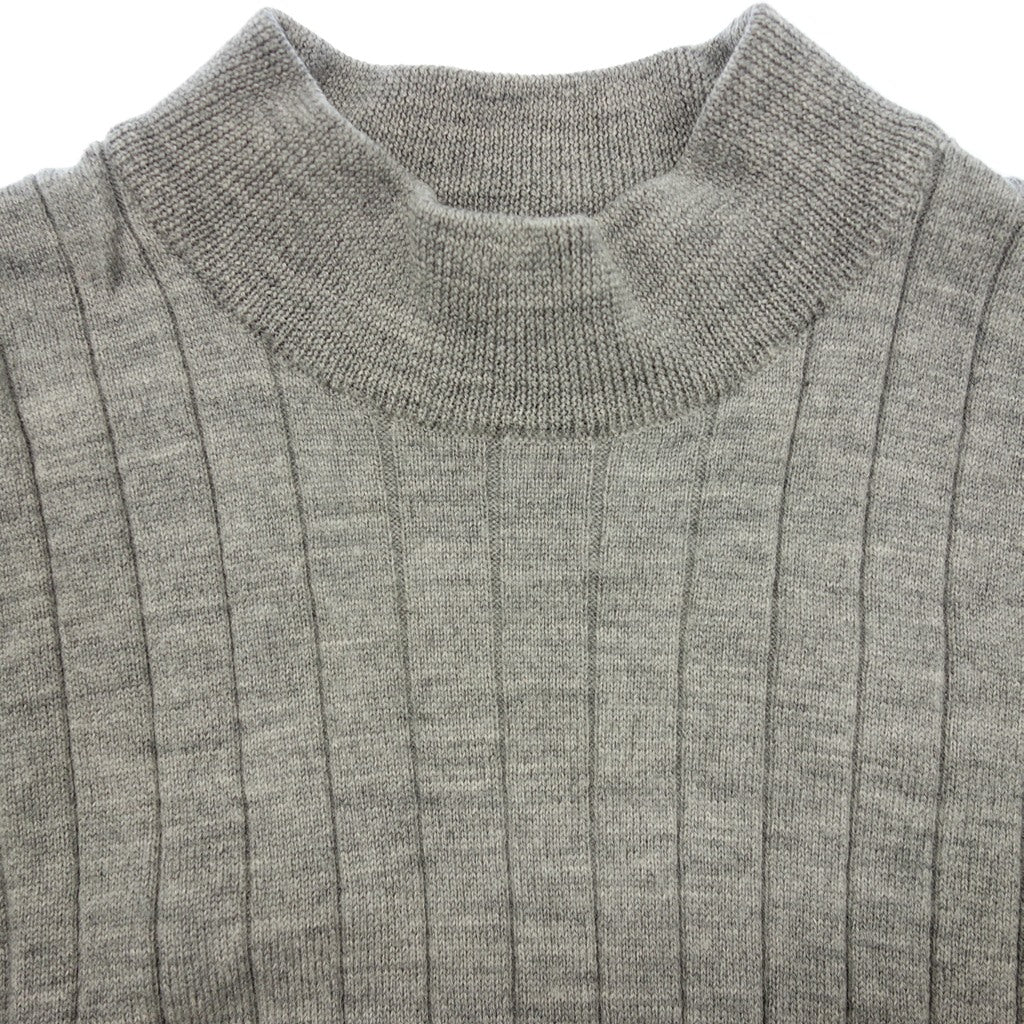 【BACHRACH】バックラック モックネックニット 1990‘s ハリヌキ イタリア製 ウール100% グレー サイズM
