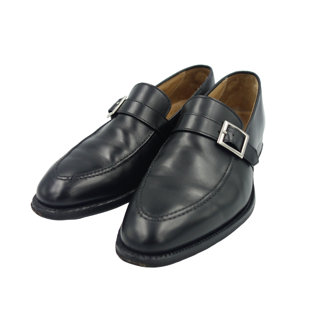 【Crockett&Jones】クロケット&ジョーンズ BREMNER ストラップローファー アニリンカーフ ブラック UK8E 379ラスト