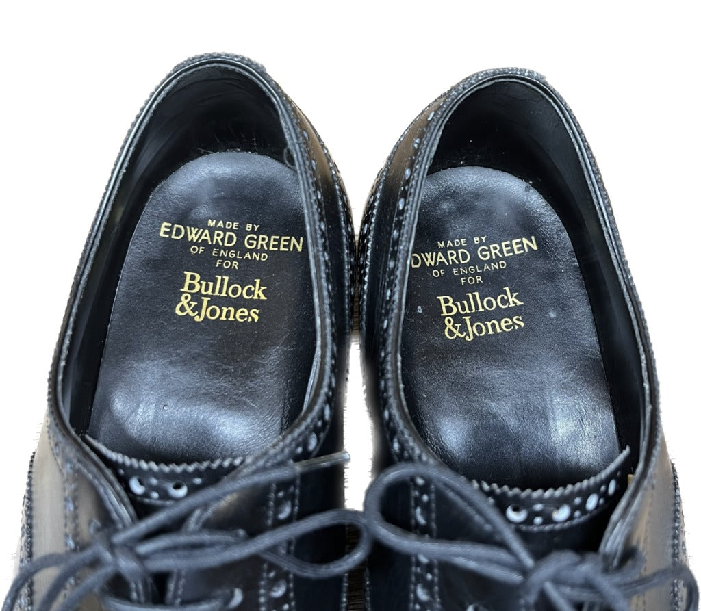 【EDWARD GREEN】エドワードグリーン Bullock&Jones別注 CADOGAN セミブローグ カーフ ブラック サイズ UK7D ラスト