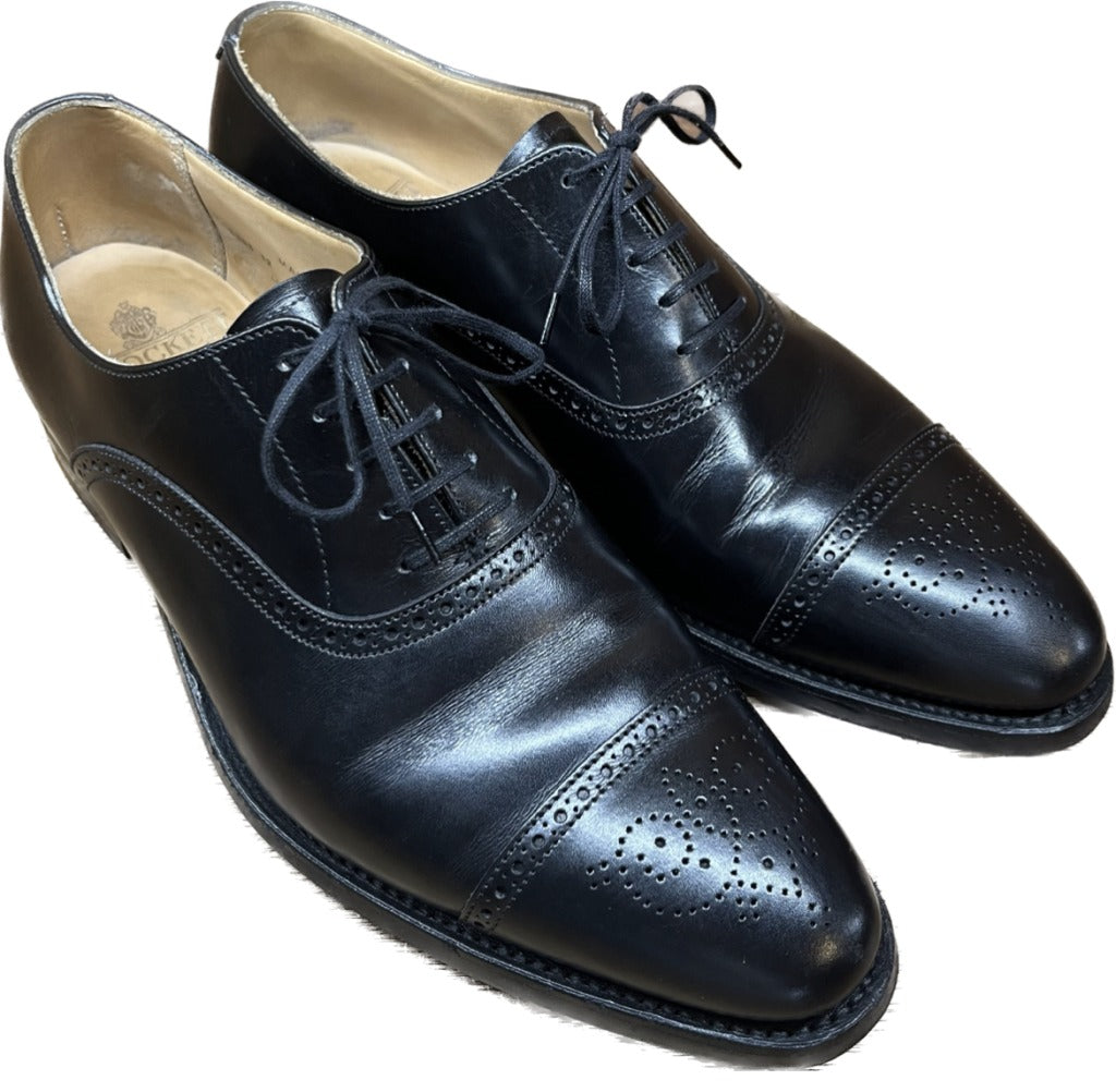 【CROCKETT&JONES】クロケット&ジョーンズ MALTON セミブローグ カーフ ブラック サイズ UK8.5E