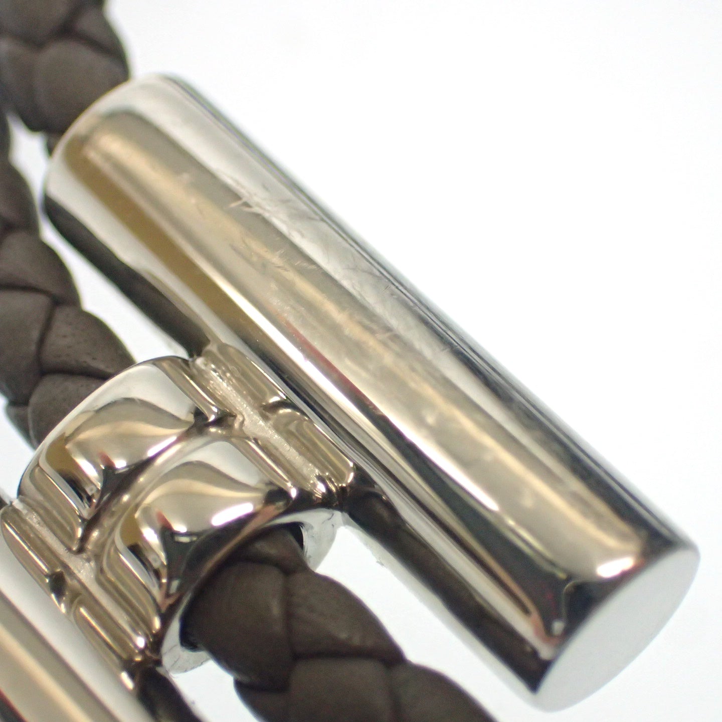 【HERMES】エルメス トゥルニ ブレスレット シルバー金具 グレー