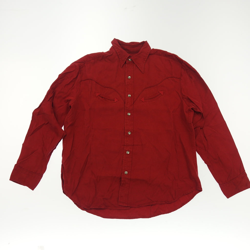 【POLO RALPH LAUREN】ポロラルフローレン AUTHENTIC DUNGAREES ウエスタンシャツ GRIPPERボタン レーヨン サイズ12 レッド