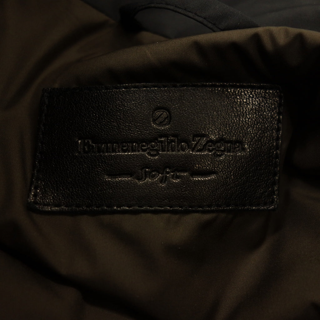 【Ermenegildo Zegna soft】エルメネジルド ゼニア ソフト 中綿バルカラーコート ブラック サイズ