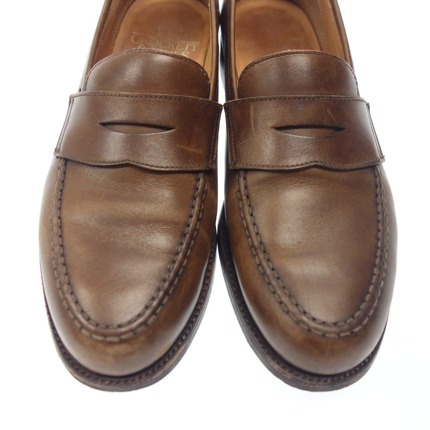 【CROCKETT&JONES】クロケット&ジョーンズ BOSTON2 コインローファー カーフ ブラウン UK6.5E