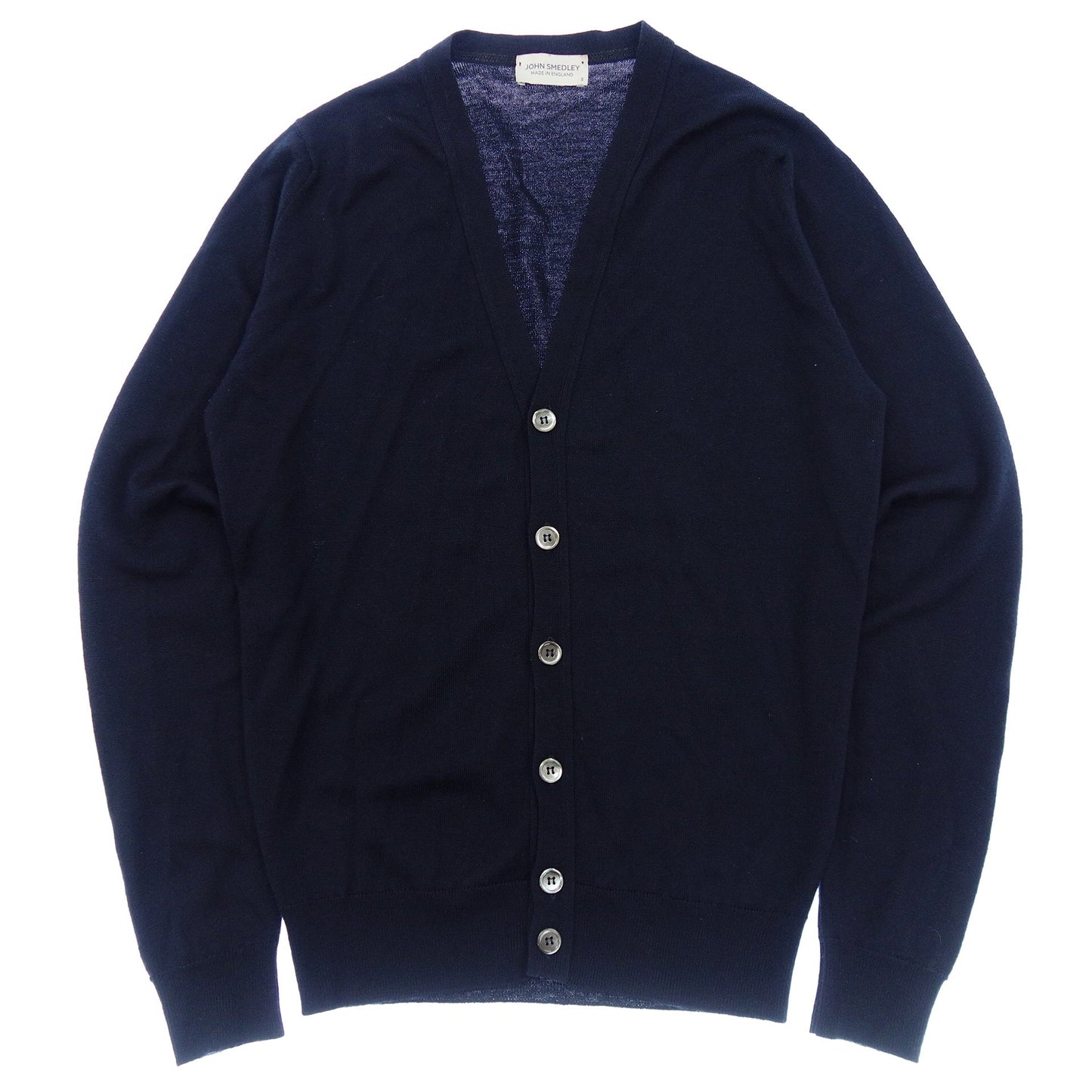 【JOHN SMEDLEY】ジョンスメドレー メリノウール カーディガン ネイビー サイズ S