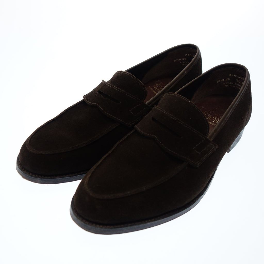 【CROCKETT&JONES】クロケット&ジョーンズ RICHMOND コインローファー スエード ブラウン サイズ UK6.5E