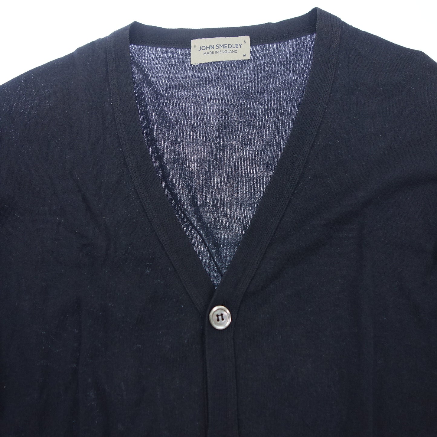 【JOHN SMEDLEY】ジョンスメドレー シーアイランドコットン カーディガン ネイビー サイズ M