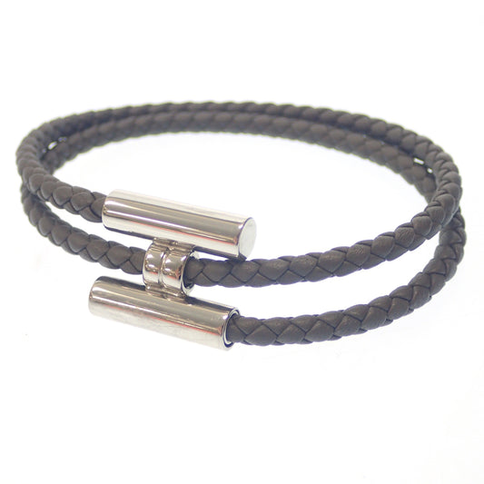 【HERMES】エルメス トゥルニ ブレスレット シルバー金具 グレー