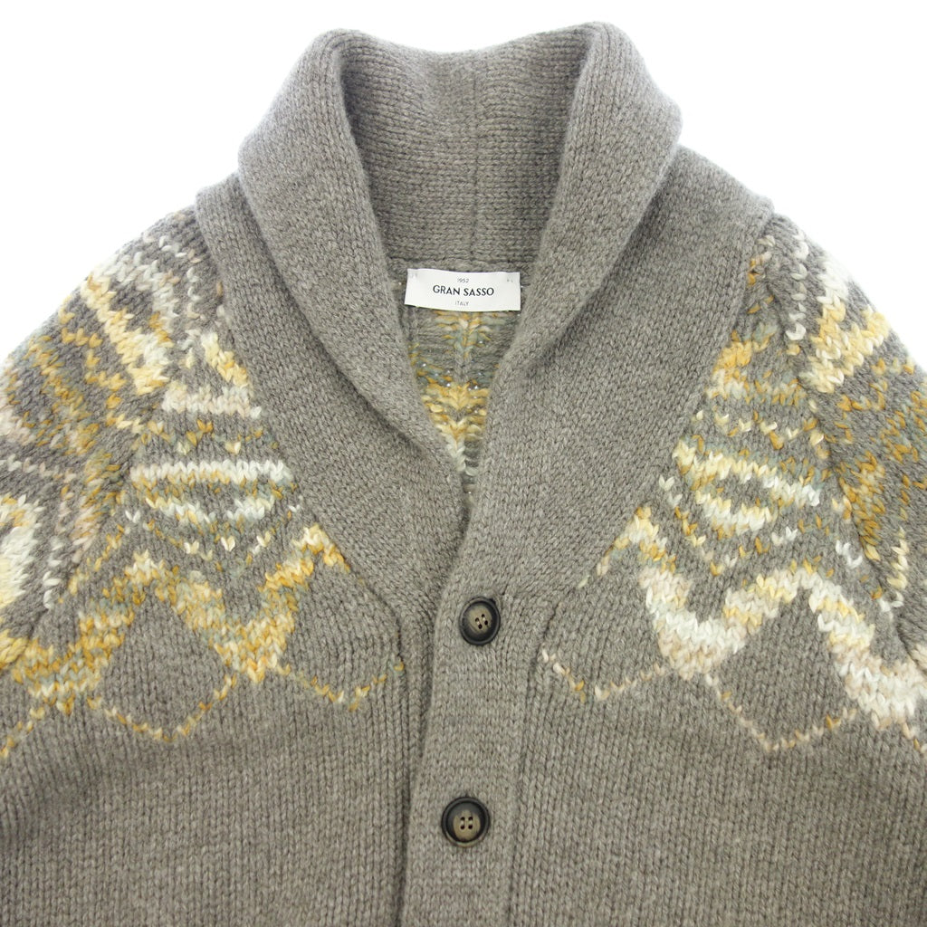 【GRAN SASSO】グランサッソ ノルディックショールカラーカーディガン アルパカ混 グレー サイズ 46