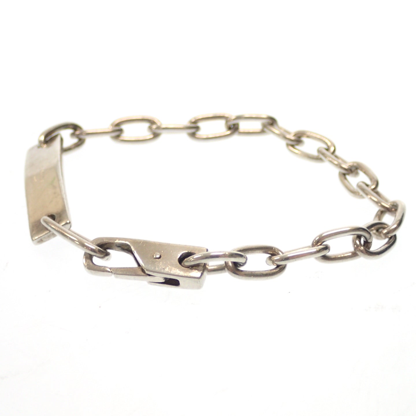 【GUCCI】グッチ チェーン プレート ブレスレット SV925 シルバー