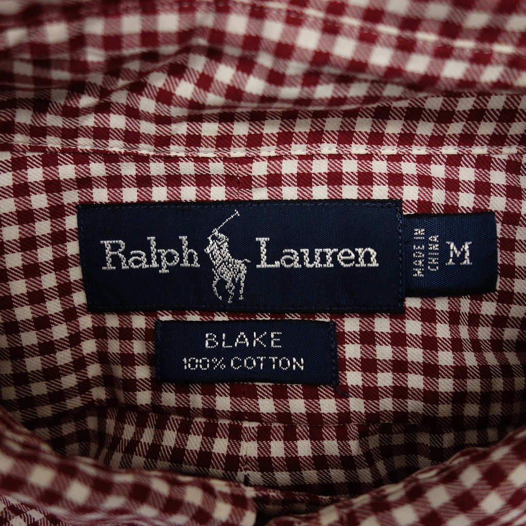 【POLO RALPH LAUREN】ポロラルフローレン ボタンダウンシャツ ギンガムチェック コットン100% メンズ レッド系 サイズM