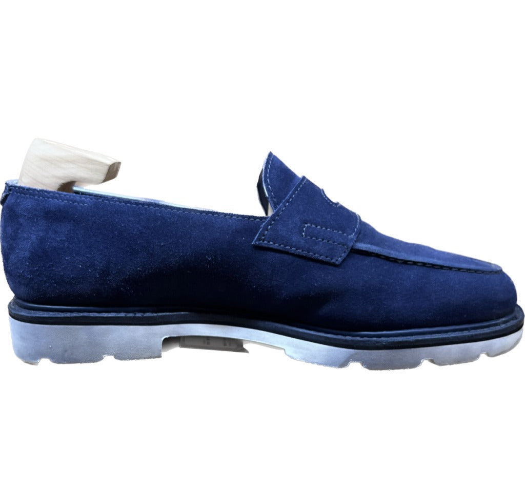 【JOHN LOBB】ジョンロブ ロペス コインローファー スエード ネイビー サイズ UK7.5E ラスト