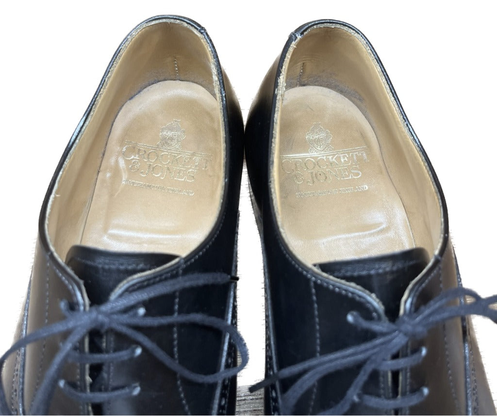 【CROCKETT&JONES】クロケット&ジョーンズ MALTON セミブローグ カーフ ブラック サイズ UK8.5E