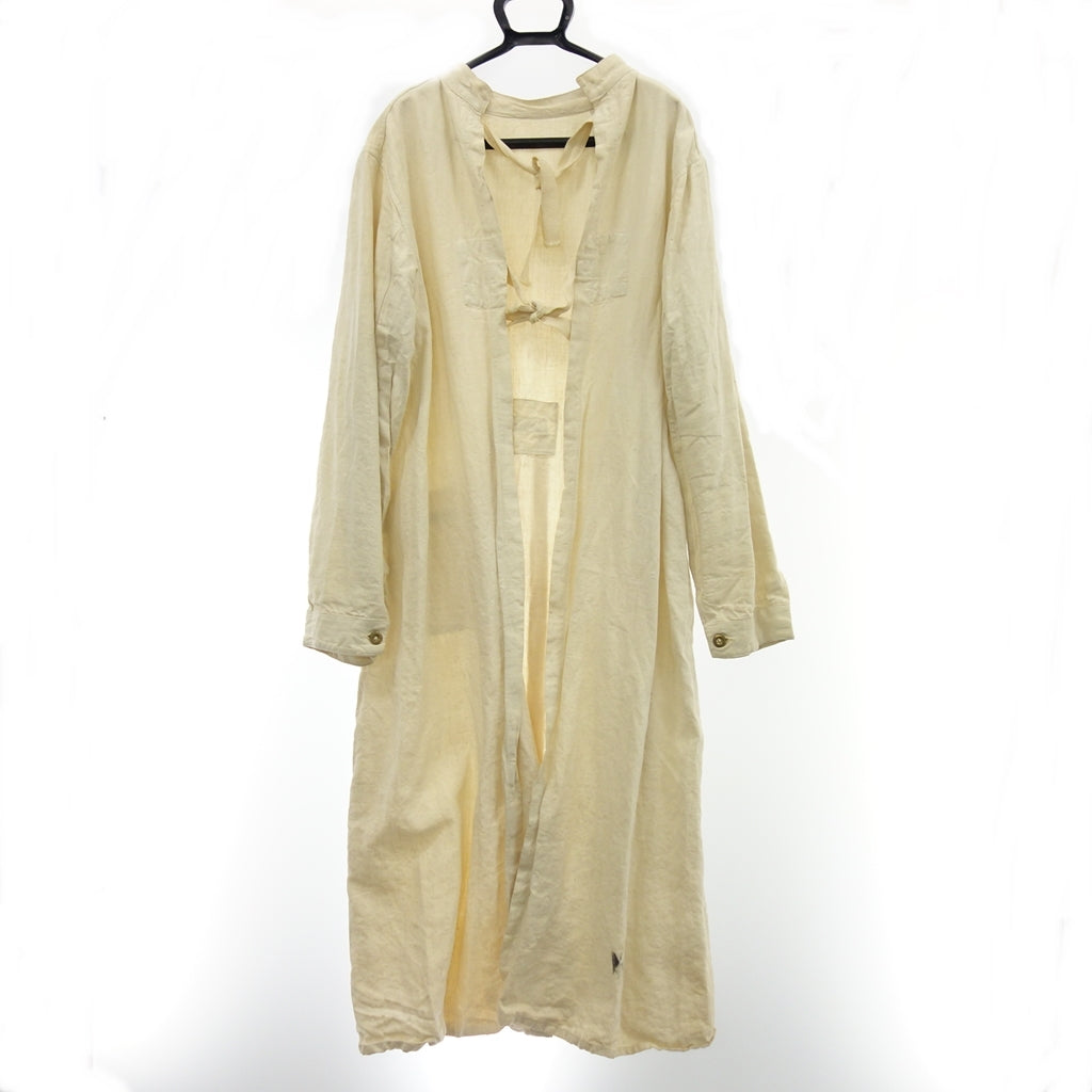【UK army】イギリス軍 サージカルガウン ホスピタル 1950's ヴィンテージ ジェームススミス リネン エクリュ サイズ Large JAMES SMITH & CO VINTAGE