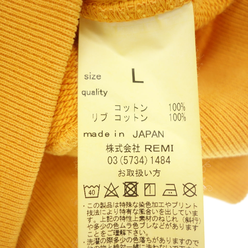 【REMI RELIEF × BEAMS PLUS】レミレリーフ × ビームスプラス 別注 Sweat Crew Neck オレンジ サイズ L