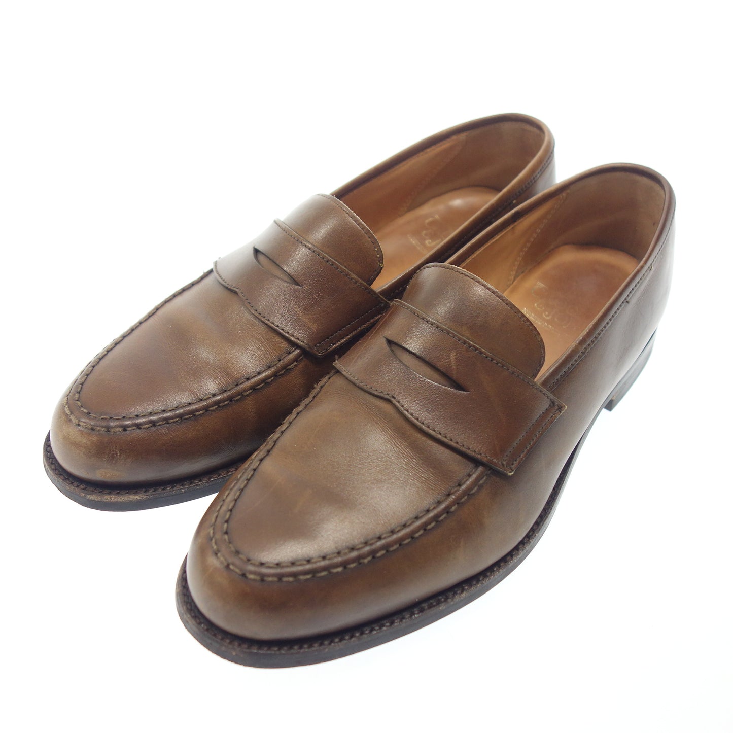 【CROCKETT&JONES】クロケット&ジョーンズ BOSTON2 コインローファー カーフ ブラウン UK6.5E