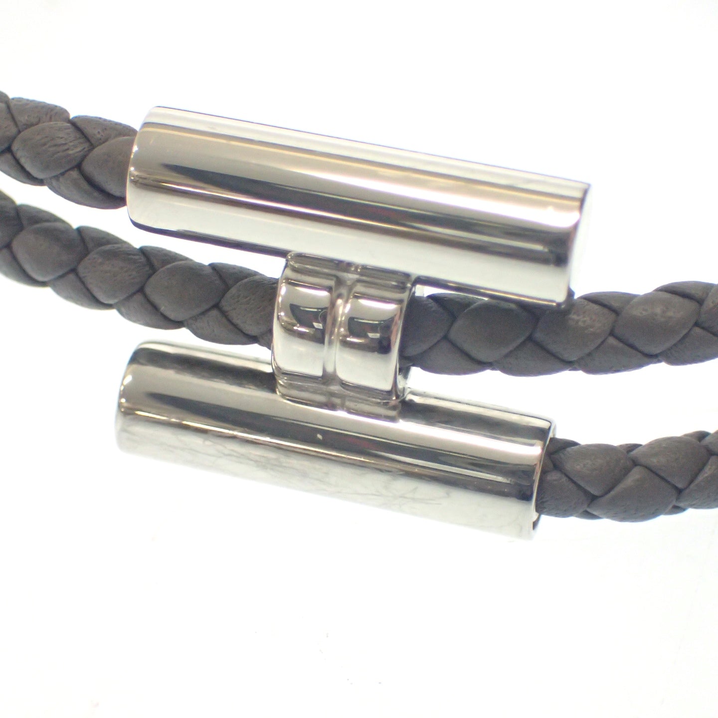 【HERMES】エルメス トゥルニ ブレスレット シルバー金具 グレー
