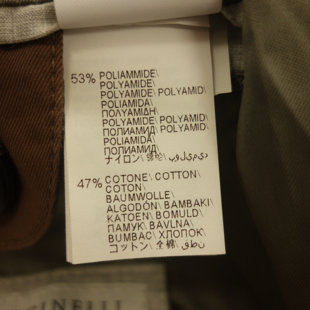 【BRUNELLO CUCINELLI】ブルネロクチネリ 4ポケットジャケット コットン×ナイロン ブラウン サイズ 48