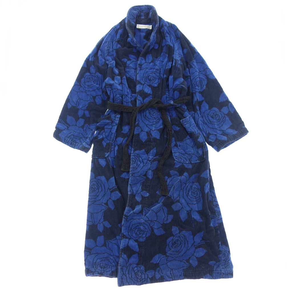 【YVES SAINT LAURENT】イヴサンローラン 90年代 コットンガウンコート ネイビー サイズ L