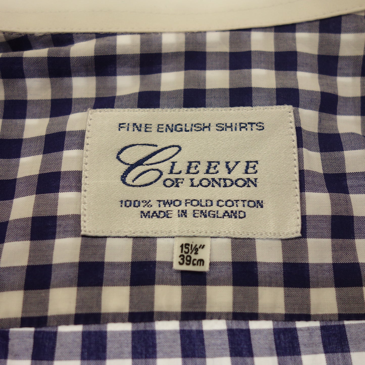 【CLEEVE of LONDON×Vermeerist BEAMS】クリーブオブロンドン バンドカラーシャツ クレリック ギンガムチェック メンズ サイズ39
