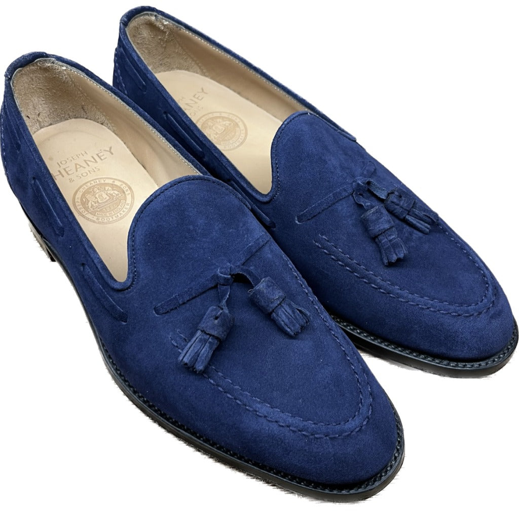 【JOSEPH CHEANEY】ジョセフチーニー HARRY タッセルローファー スエード ネイビー サイズ UK7.5F