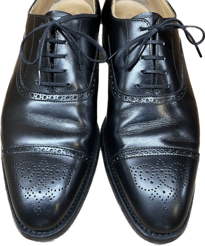 【CROCKETT&JONES】クロケット&ジョーンズ MALTON セミブローグ カーフ ブラック サイズ UK8.5E