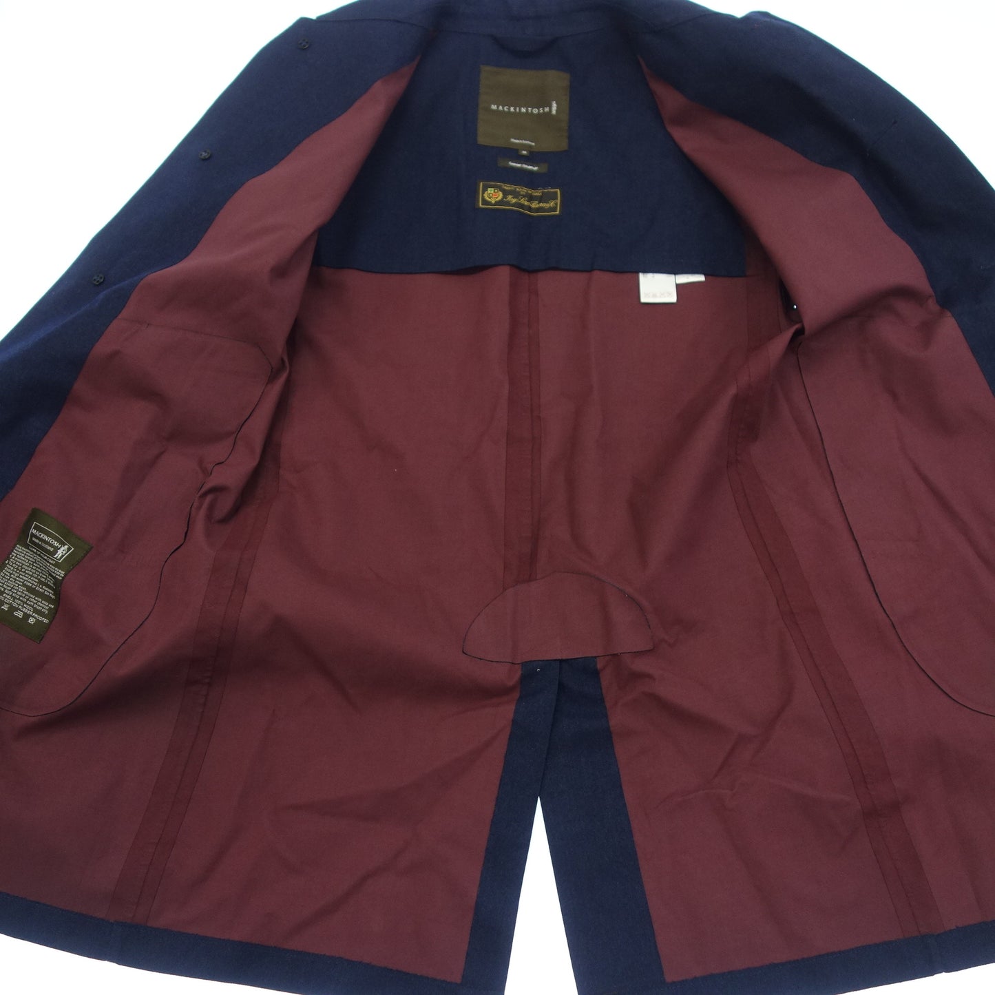【MACKINTOSH】マッキントッシュ DUNKELD バルカラーコート ゴム引き ロロピアーナ ネイビー サイズ 36