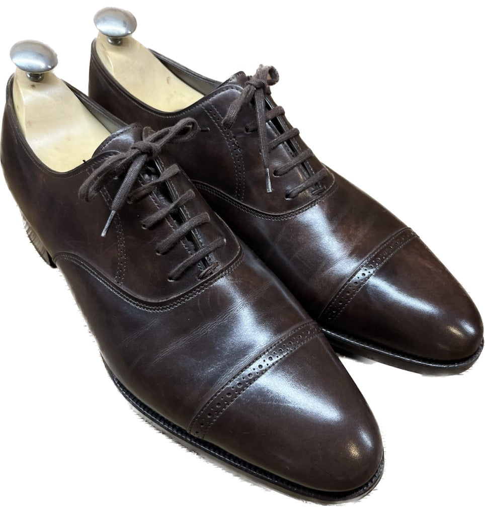 【JOHN LOBB】ジョンロブ フィリップⅡ パンチドキャップトゥ ミュージアムカーフ ブラウン サイズ UK7.5D 7000ラスト