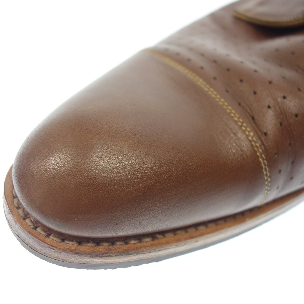 【JOHN LOBB】ジョンロブ EVERDON 外羽根 パンチング加工 レザーシューズ カーフ ブラウン サイズ UK9E ラスト