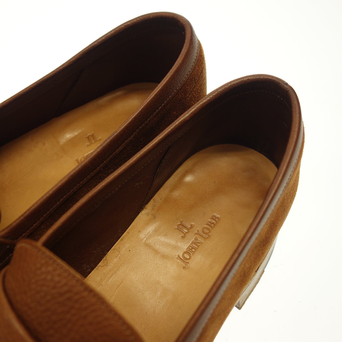 【JOHN LOBB】ジョンロブ リジェクト品 KIPLING ローファー スエード×シボレザー ブラウン サイズ UK7E 4596ラスト