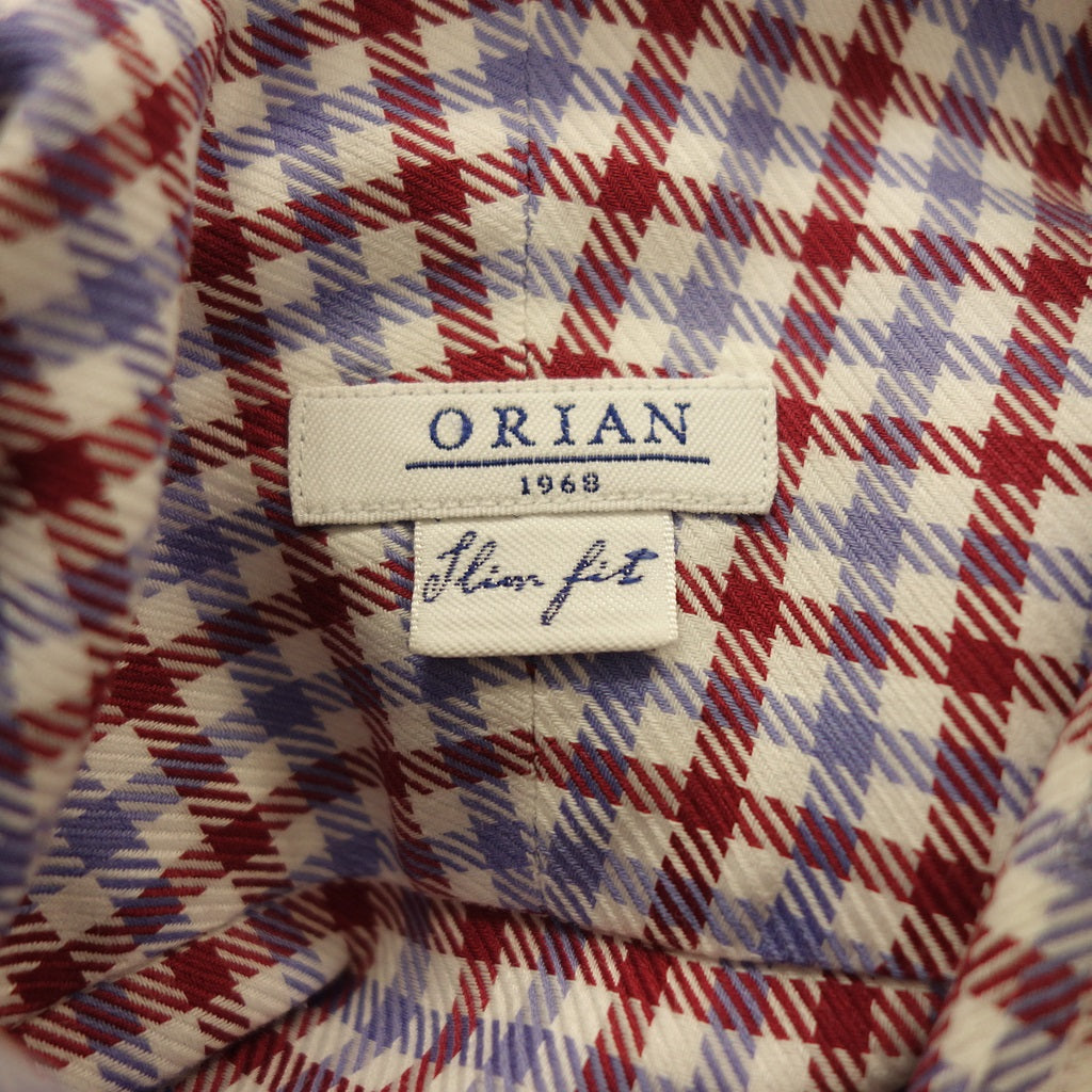 【ORIAN】オリアン チェックコットンシャツ イタリア製 レッド&ブルー サイズS