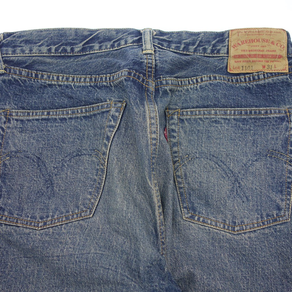 【WAREHOUSE & CO.】ウェアハウス Lot1101 セコハン ストレートデニム インディゴ サイズ W31 2ND-HAND