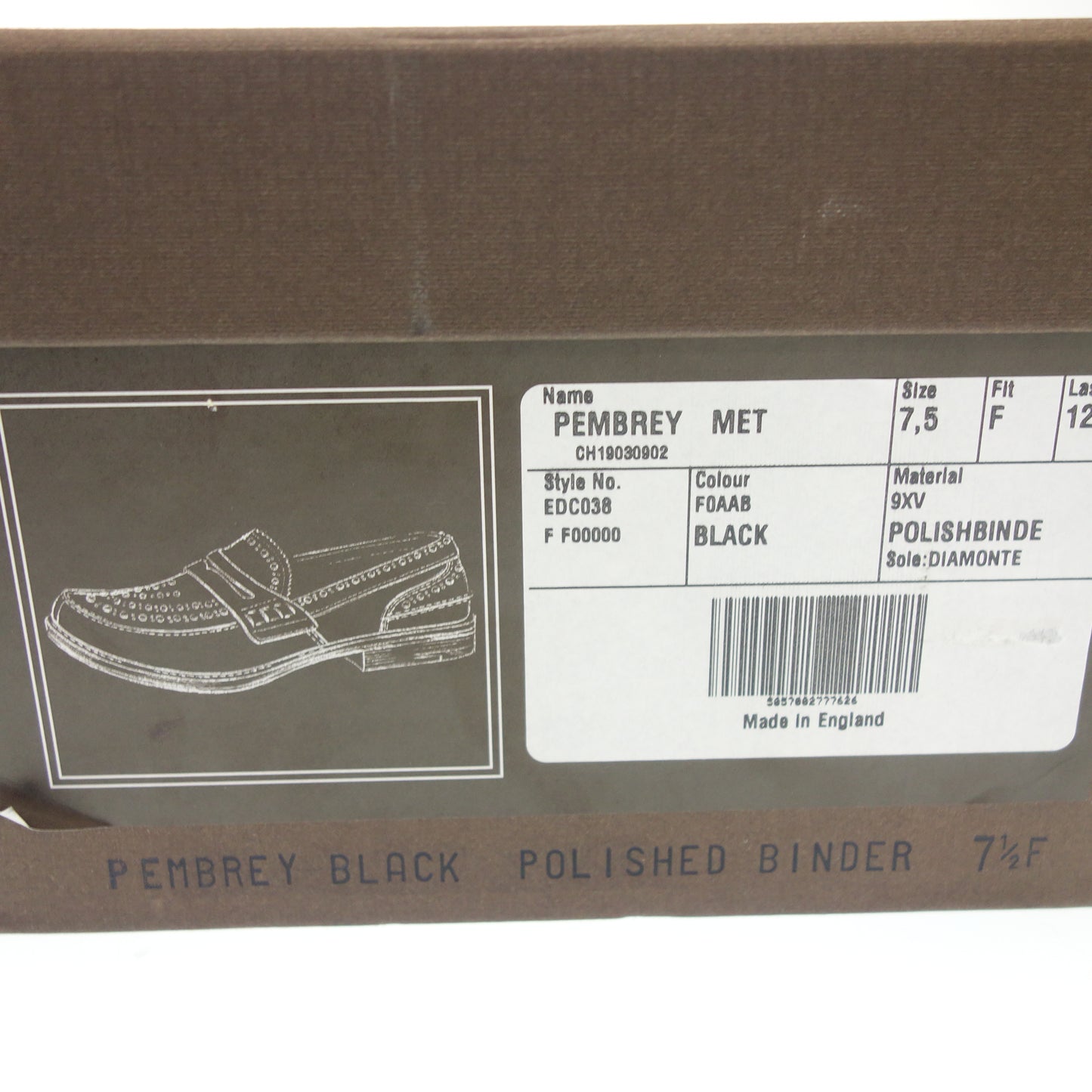 【Church's】チャーチ 五都市 PEMBREY コインローファー ポリッシュドバインダーカーフ ブラック UK7.5F 126ラスト