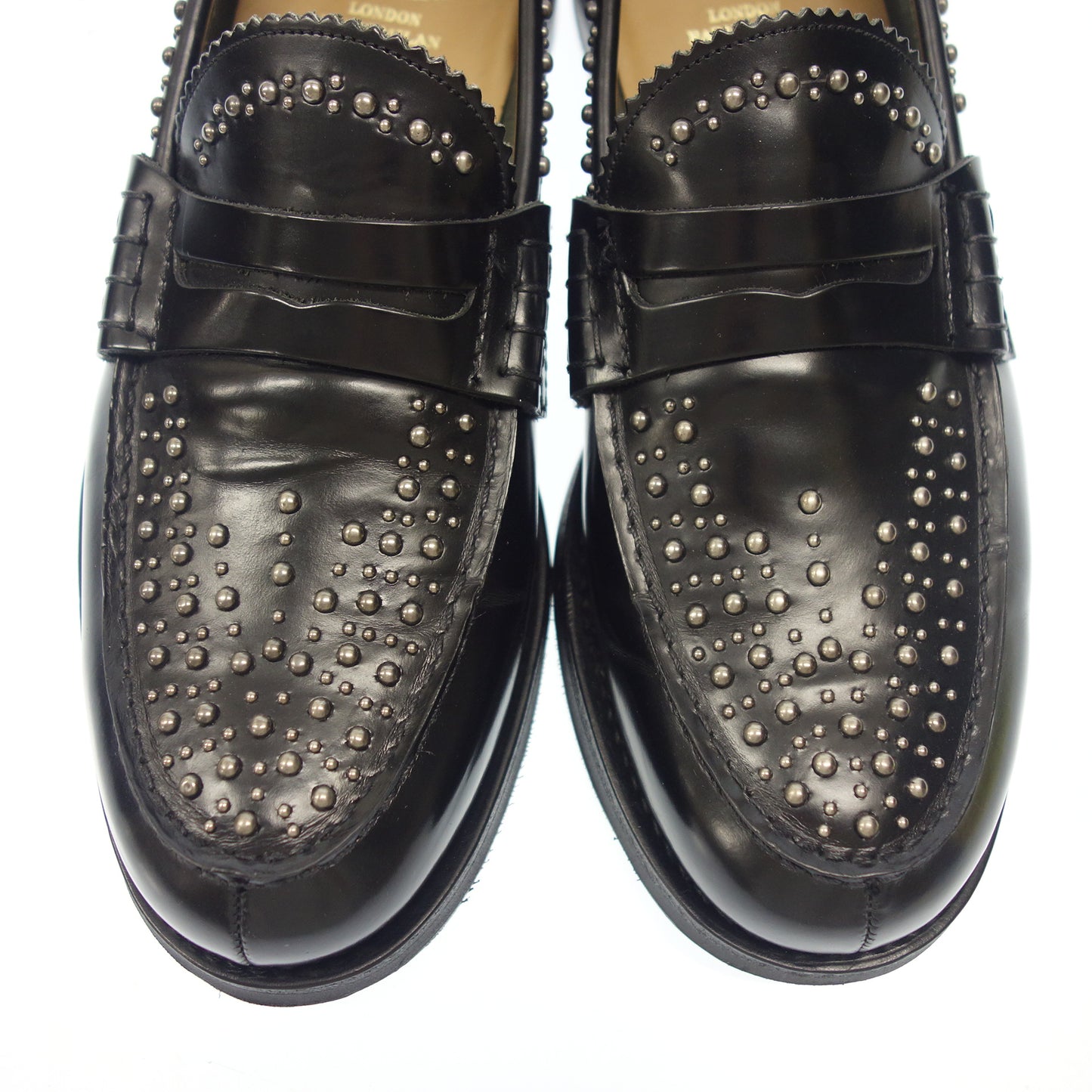 【Church's】チャーチ 五都市 PEMBREY コインローファー ポリッシュドバインダーカーフ ブラック UK7.5F 126ラスト