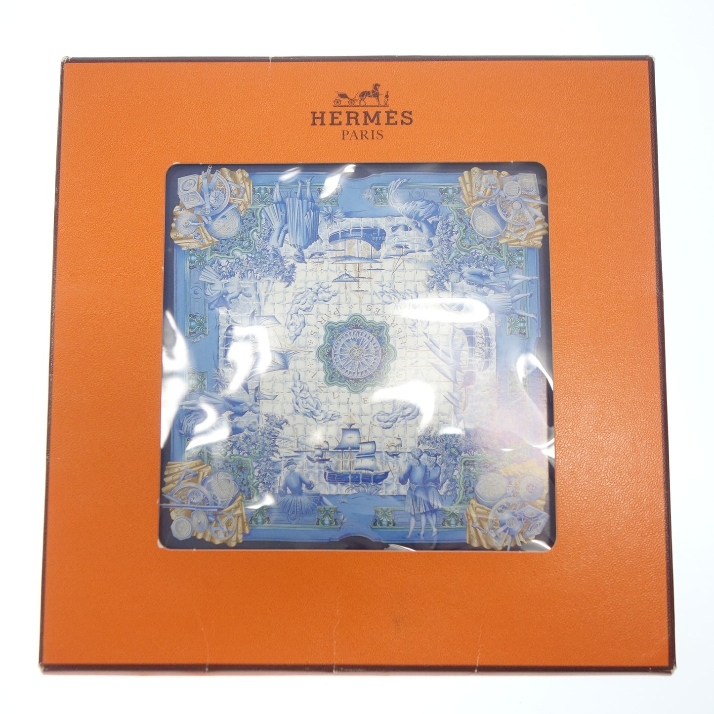 【HERMES】エルメス カレ90 AZVLEJOS アズレージョ スカーフ シルク100% ブルー