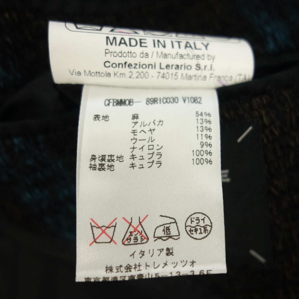 【TAGLIATORE×Brilla per il gusto】タリアトーレ×ブリッラペルイルグスト 別注 ポロコート 五者混 ダークブラウン×ターコイズ サイズ 42/8R