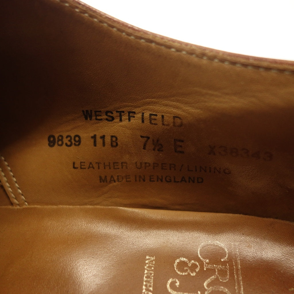 【CROCKETT&JONES】クロケット&ジョーンズ ウエストフィールド セミブローグ カーフ ブラウン UK7.5E 341ラスト WESTFIELD
