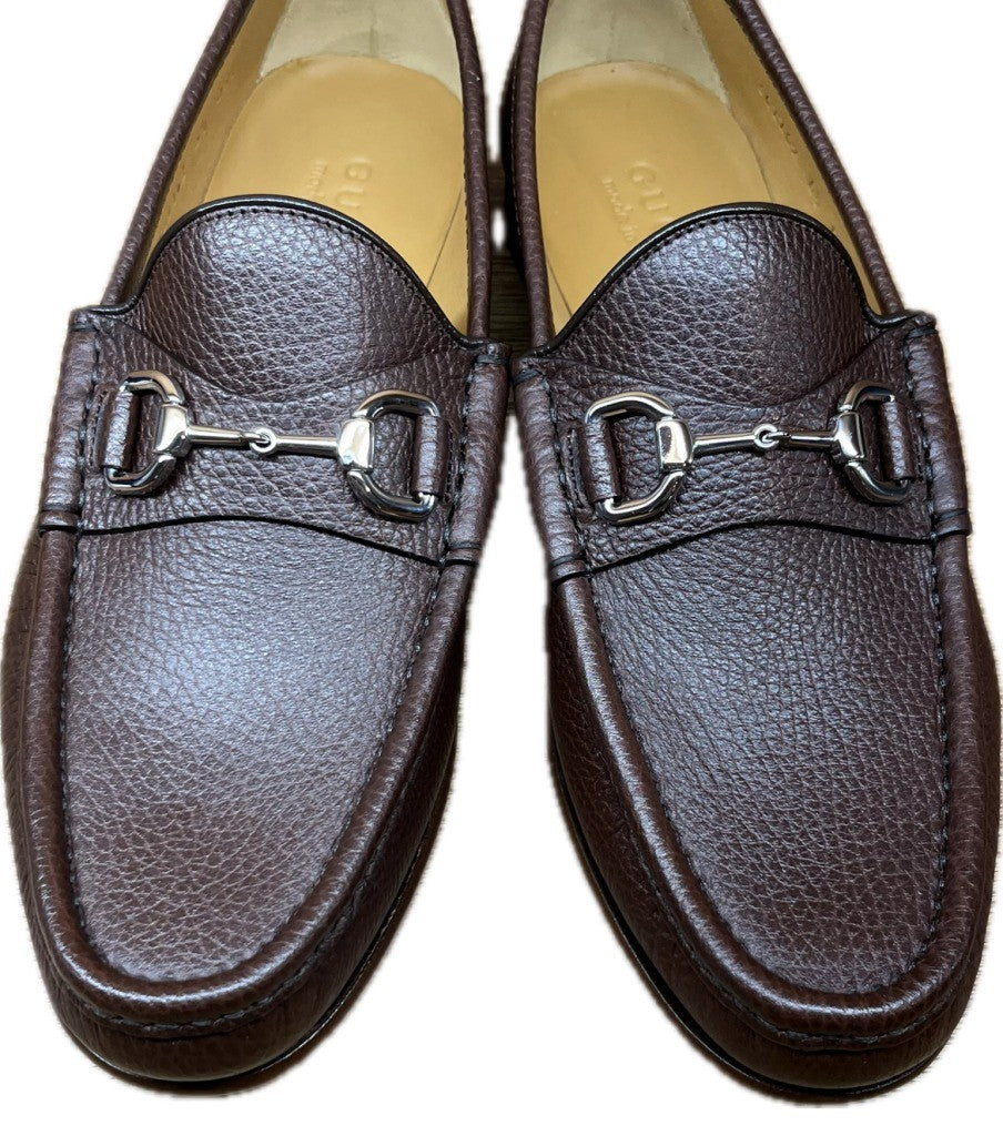 【GUCCI】グッチ 367762 ビットローファー シボレザー ブラウン サイズ6.5