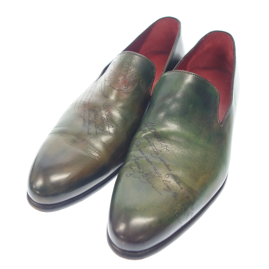 【Berluti】ベルルッティ カーシヴ ガレ スリッポン カーフ グリーン系 サイズ9