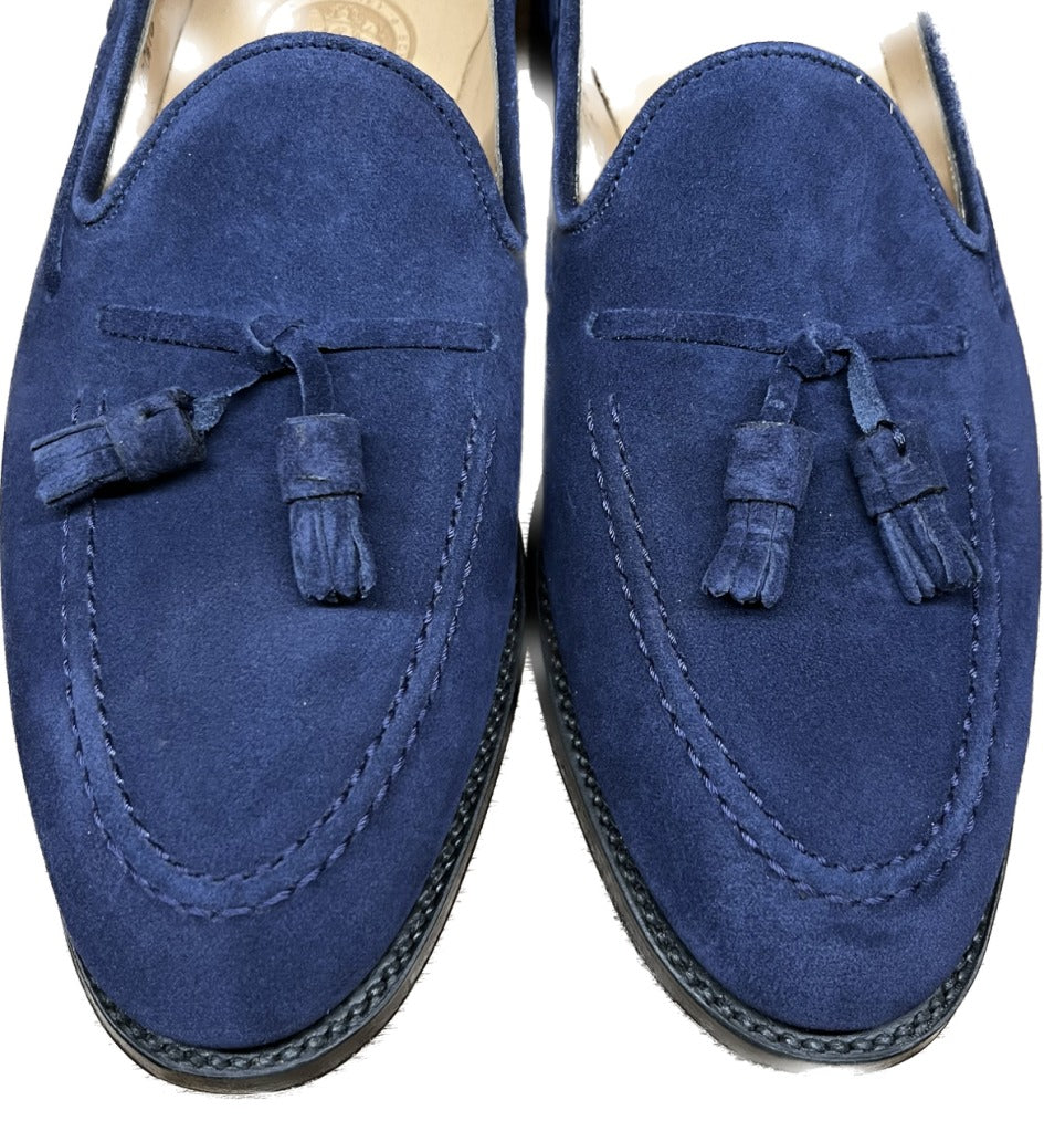 【JOSEPH CHEANEY】ジョセフチーニー HARRY タッセルローファー スエード ネイビー サイズ UK7.5F