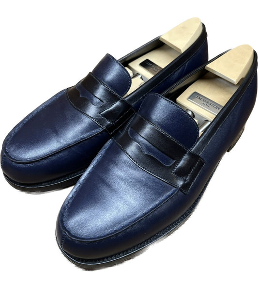 【J.M.WESTON】ジェイエムウエストン 180 コンビ シグネチャーローファー カーフ ブラックネイビー サイズ 5.5D ラスト