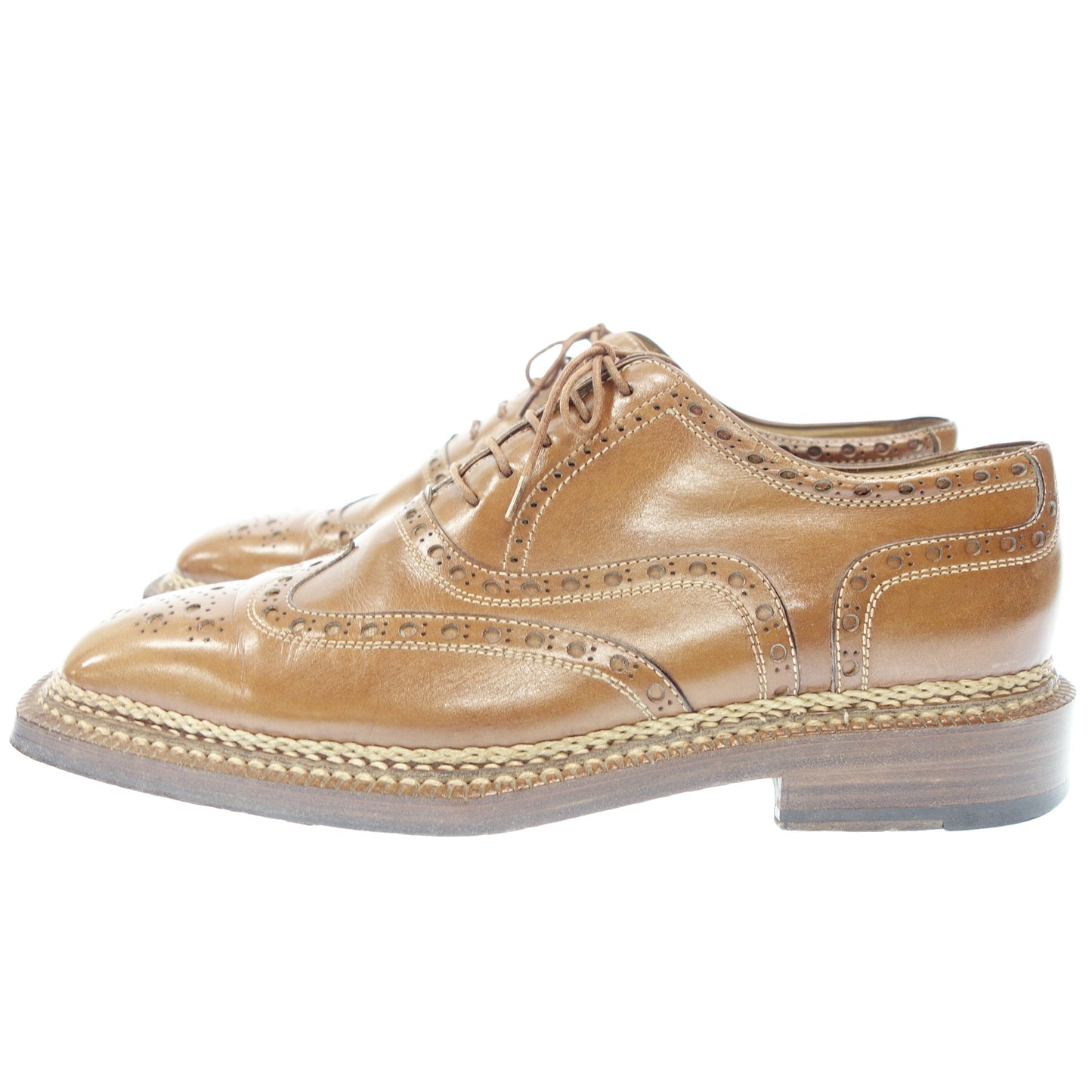 【Santoni】サントーニ 4116 ノルベジェーゼ製法 フルブローグ カーフ ブラウン サイズ 7.5
