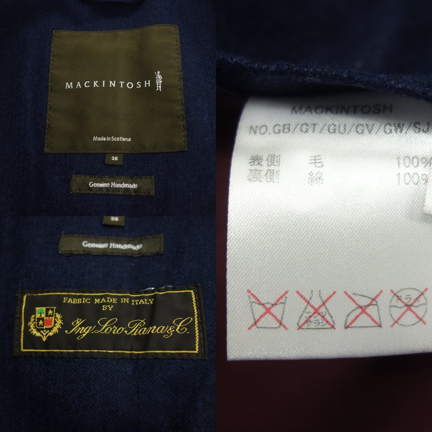 【MACKINTOSH】マッキントッシュ DUNKELD バルカラーコート ゴム引き ロロピアーナ ネイビー サイズ 36
