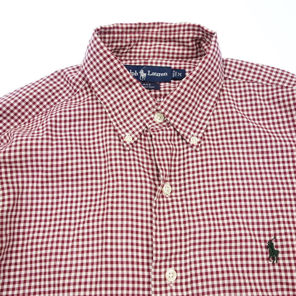 【POLO RALPH LAUREN】ポロラルフローレン ボタンダウンシャツ ギンガムチェック コットン100% メンズ レッド系 サイズM